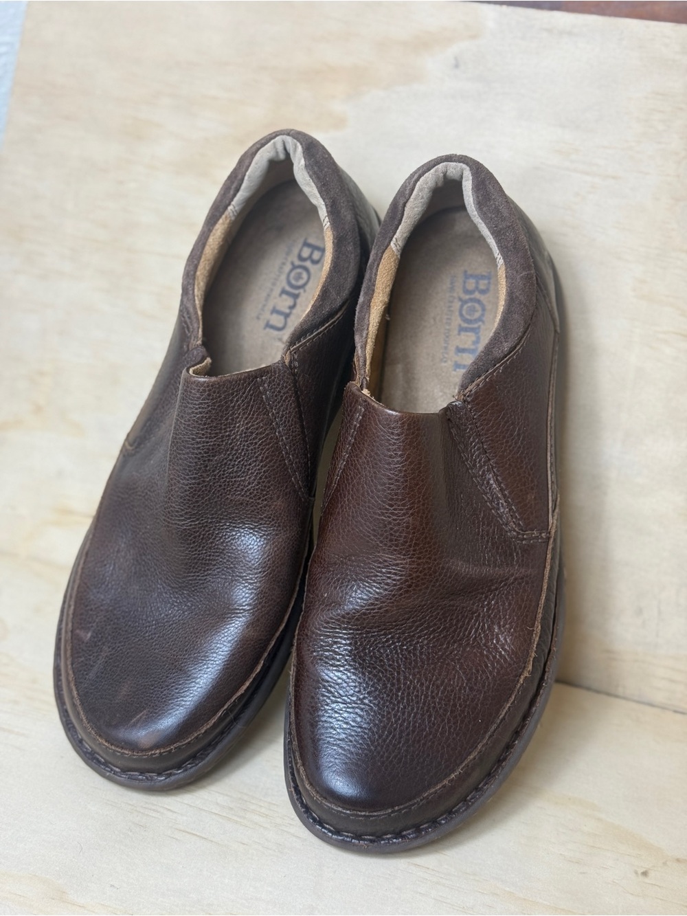 Born Men’s Dark Brown Leather Slip-On Loafers